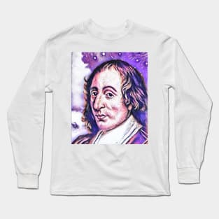 Blaise Pascal Pink Portrait | Blaise Pascal Artwork 9 Long Sleeve T-Shirt